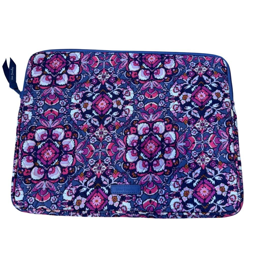 Vera Bradley Firework Paisley Padded Laptop Sleeve 13 Inch Quilted Case Purple